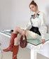 Contrast Peplum Top